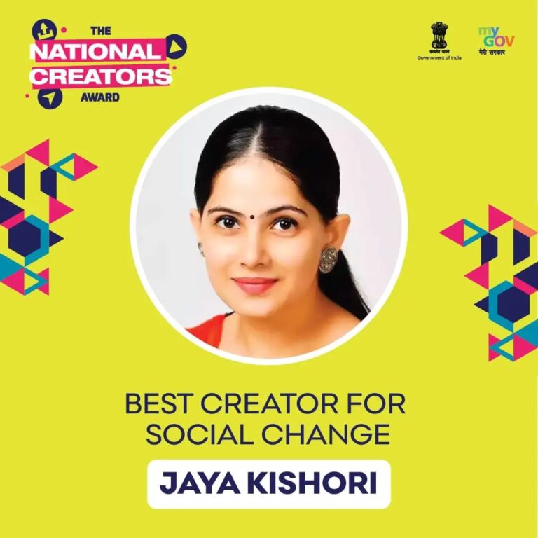 @iamjayakishori,a catalyst for change  

Recognized as the Best Creator for Soci…