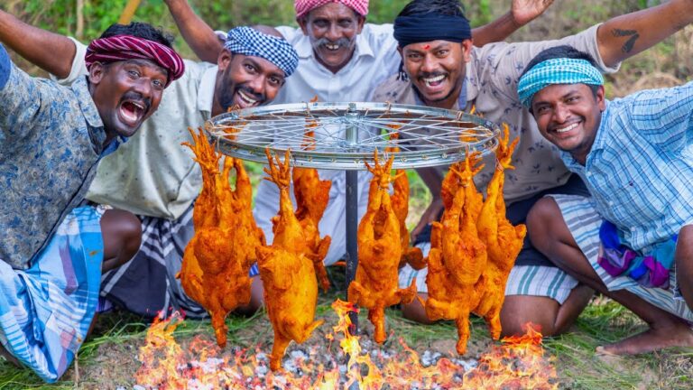 CYCLE CHICKEN | Tandoori Chicken Cooking in Cycle Wheel | Epic Chicken Recipe making In Village