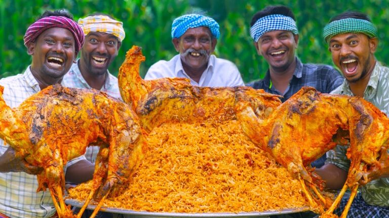 MUTTON BIRYANI | 3 FULL GOAT ROASTED MUTTON BIRYANI Recipe Cooking in Village | Arabian Biryani
